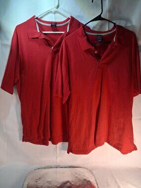 Lot of 2 Hanes X-Temp Men's Red Polo Shirts Size XL